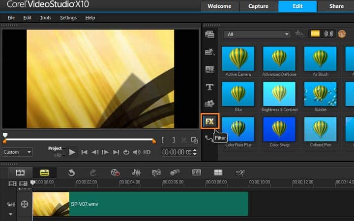 Einem Video Filter und Effekte hinzufügen