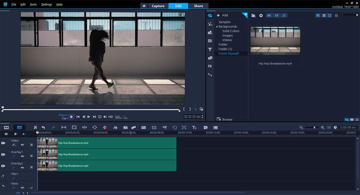 Import your clips to VideoStudio