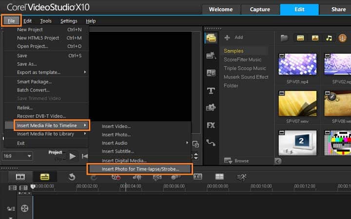 Start your Time-lapse video
